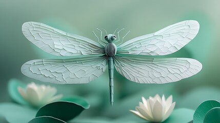 Delicate paper dragonfly design high resolution hd photo
