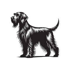 German Wirehaired Pointer Silhouette - Minimalist German Wirehaired Pointer Vector - German Wirehaired Pointer Illustration.