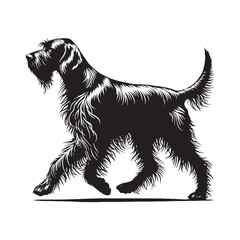 German Wirehaired Pointer Silhouette - Minimalist German Wirehaired Pointer Vector - German Wirehaired Pointer Illustration.