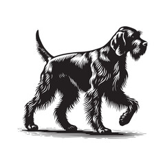 German Wirehaired Pointer Silhouette - Minimalist German Wirehaired Pointer Vector - German Wirehaired Pointer Illustration.