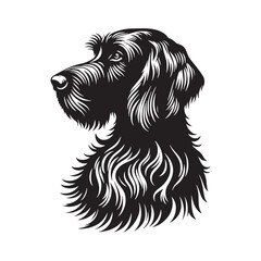 German Wirehaired Pointer Silhouette - Minimalist German Wirehaired Pointer Vector - German Wirehaired Pointer Illustration.