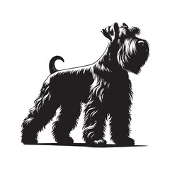 Giant Schnauzer Vector Silhouette - Giant Schnauzer Dog Design - Giant Schnauzer Dog Illustration.