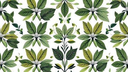 Fototapeta premium Sustainable Pattern Design with Botanical Motifs