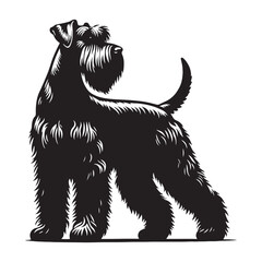 Giant Schnauzer Vector Silhouette - Giant Schnauzer Dog Design - Giant Schnauzer Dog Illustration.