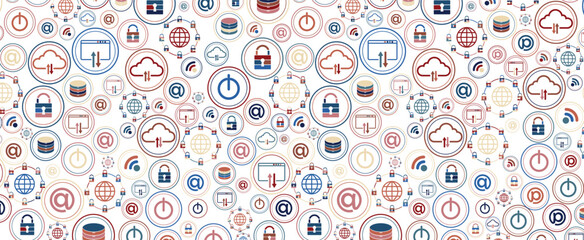 Cyber security  concept  with lock and other elements of protection your data