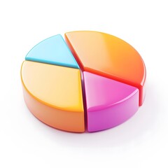 Obraz premium Colorful pie chart analysis office setting infographic professional environment aerial view data visualization insights
