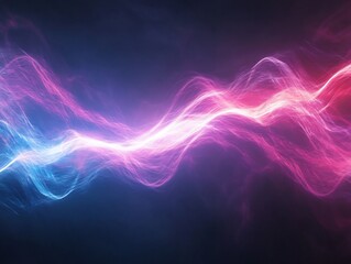 Obraz premium futuristic plasma waves red purple blue hues transition --ar 4:3
