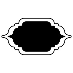 Illustration of Ramadan Frame with Black and White Color Design. Vector Silhouette.
