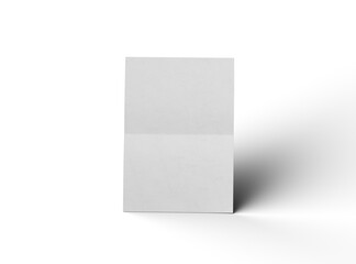 3d rendered image of an A4 sheet with a parallel bend in the center isolated on a transparent background