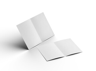 3d rendered image of an A4 sheet with a parallel bend in the center isolated on a transparent background