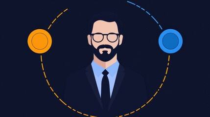 leadership infographics concept. Elegant Leadership Infographic with Gold and Blue Accents