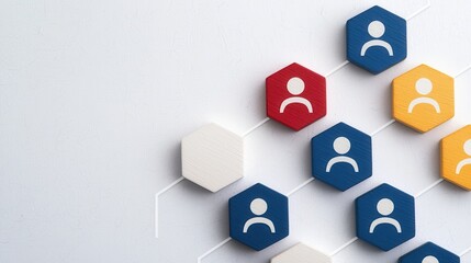 leadership infographics concept. Hexagonal Leadership Infographic Displaying Essential Elements for Effective Team and Workflow Management