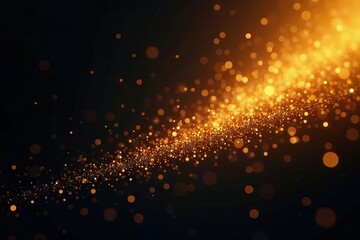 Shimmering gold dust on black, abstract light flares, luxury texture, gold texture