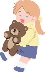 곰 인형을 든 여자아이