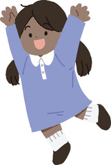 손을 뻗고 있는 여자아이