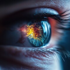 Eye with Circuit Board Reflection