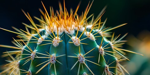 Fototapeta premium Close up of a cactus with many spines.