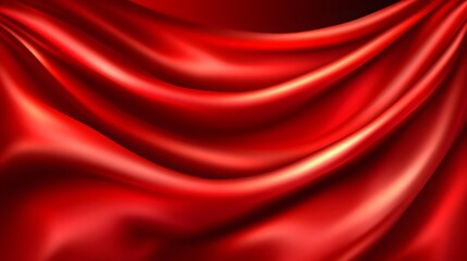 Obraz premium Luxurious Red Silk Drape Fabric Texture Background