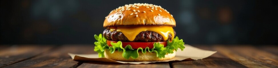 Perfectly smashed burger releases steam, juicy interior revealed, high resolution, griddle