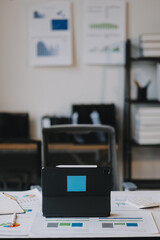 Group of Asian business people team meeting in modern office working design planning and ideas concept