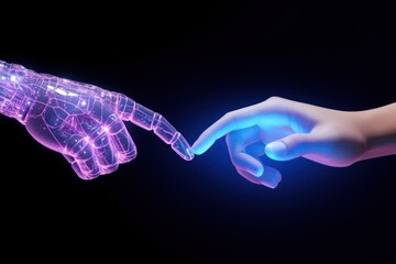 Hand touching human light.