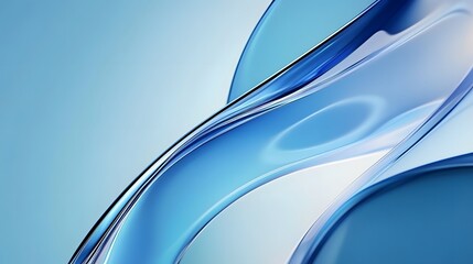 Abstract artistic composition featuring flowing curves and varying shades of blue