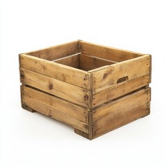 wooden box isolated on white