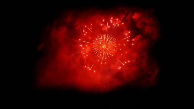  Feuerwerk am Nachthimmel 1. Ein Video f&uuml;r das Design 16х9.