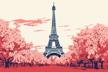 Simple Eiffel tower architecture plant city.