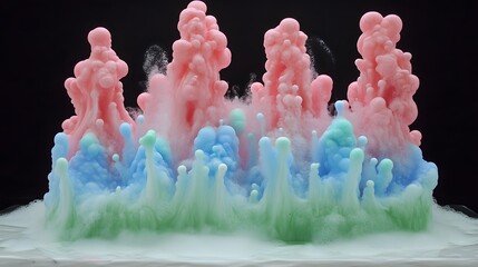 Abstract Colorful Paint Explosion Bubbles Foam