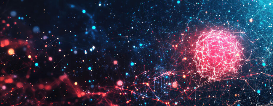 Digital backdrop with applications in technology, neural networks, AI, digital storage, audio and visual formats, scientific research, education, etc.