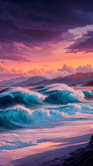 abstract colorful background with waves