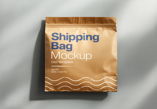 Kraft Shipping Bag Mockup for Packaging Design and Retail Branding