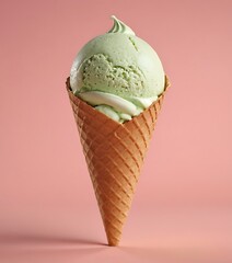 simple, smooth half ice cream ball in a cone, photorealistic, very detailed, sharp, front view,ice cream, snack, waffle, food, summer, refreshment, ice, cream, isolated, scoop, sugar,86