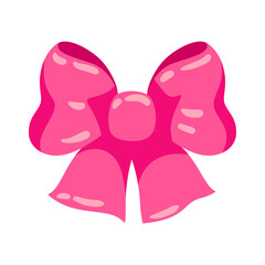 Curly ribbon with bow. Beautiful decorative elegant tape.