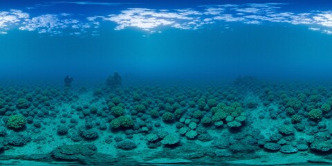 Fototapeta premium Underwater world - Equirectangular 360 degree landscape