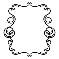 Vignette curl element. Decorative calligraphic divider or frame.