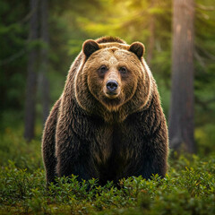 Fototapeta premium brown bear in the forest