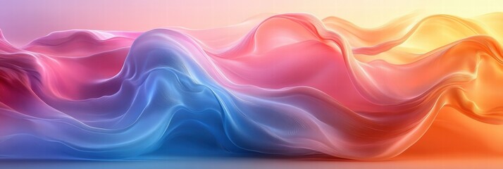 Obraz premium Wavy lines create a soft pastel background that flows effortlessly across the canvas