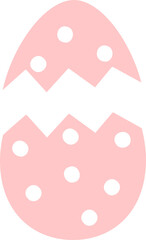 Cracked Easter egg flat vector illustration isolated. 
Colorful spring Easter egg cracked in half.
Good for greeting card,poster, banner, leaflet.
Transparent background.