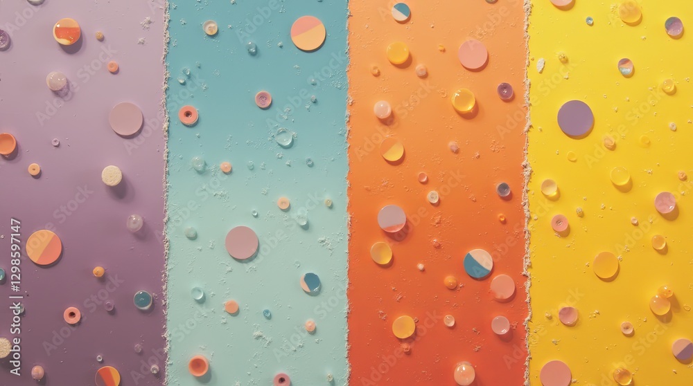 Poster a colorful background with a rainbow of colors and a lot of dots