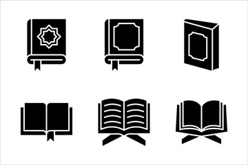 Holy Quran icon set, symbol template for graphic and web design vector illustration on white background
