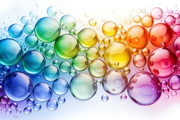 Evenly Spaced Gradient Bubbles with Subtle Rainbow Effect