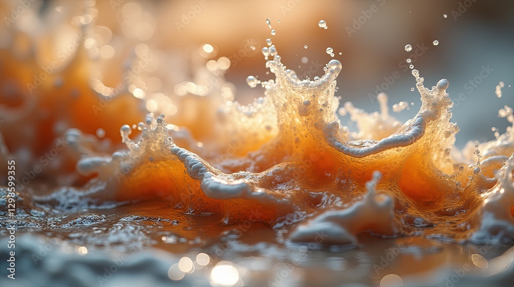 Aufkleber a splash of water with foam on the surface