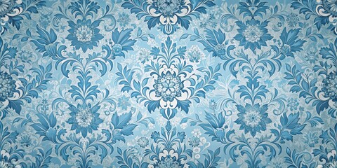 Elegant blue floral pattern on luxurious wallpaper with intricate details and soft pastel shades, home decor, chic blue floral pattern