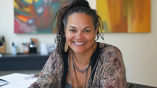 Happy Smiling Mature Woman Portrait - Authenticity - Powered by Adobe