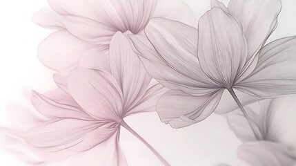 Abstract floral illustration with minimalist style and pastel colors high resolution picture
