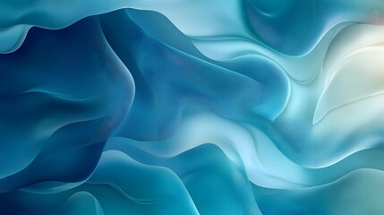 Obraz premium Flowing and layered abstract shapes in varying shades of blue
