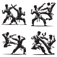 fighting training in Karate vector illustration © Suma