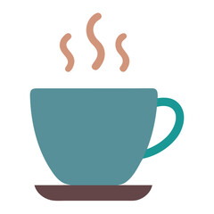 Coffee Cup with Steam Vector Illustration on White